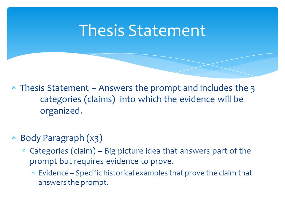 Thesis claim assertion